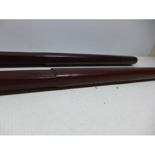 311 - TWO JAPANESE HARDWOOD BOKKEN, LENGTH 98CM