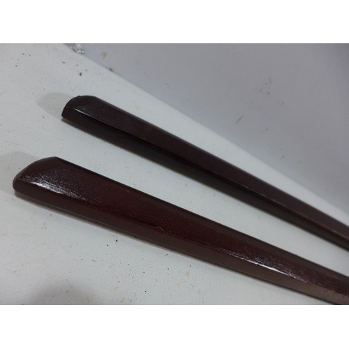 311 - TWO JAPANESE HARDWOOD BOKKEN, LENGTH 98CM