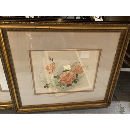 151 - C WILLIAMS (MID 20TH CENTURY) FLORAL WATER COLOURS, FRAMED, 28