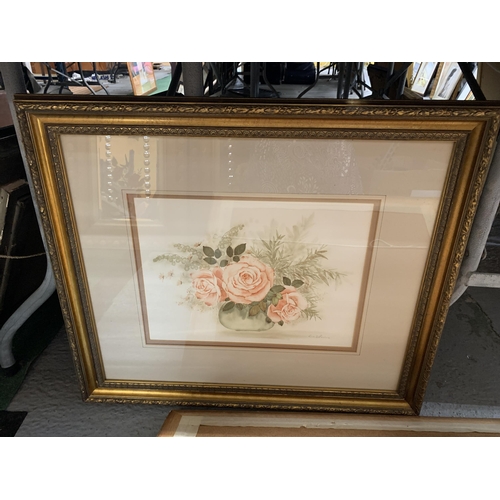 151 - C WILLIAMS (MID 20TH CENTURY) FLORAL WATER COLOURS, FRAMED, 28