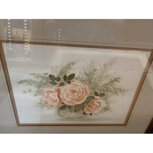 151 - C WILLIAMS (MID 20TH CENTURY) FLORAL WATER COLOURS, FRAMED, 28