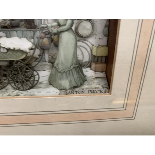 163 - A FRAMED DECOUPAGE 3D TOY SHOP BY ANTON PIECK, 19