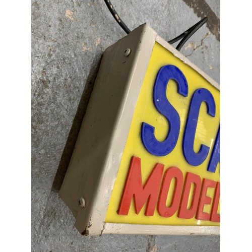 340A - A SCALECTRIX MODEL RACING CARS ILLUMINATED LIGHT BOX SIGN 63CM X 22CM