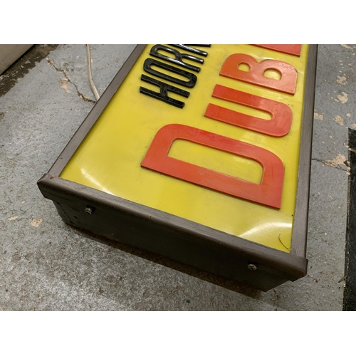 360A - A HORNBY DUBLO ILLUMINATED LIGHT BOX SIGN 56CM X 27CM