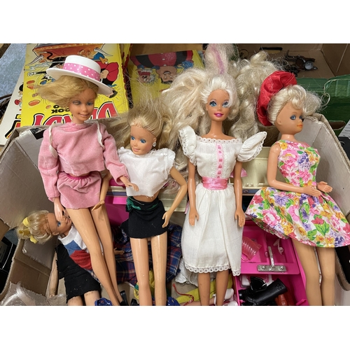 406 - A LARGE QUANTITY OF VINTAGE SINDY AND BARBIE DOLLS PLUS ACCESSORIES