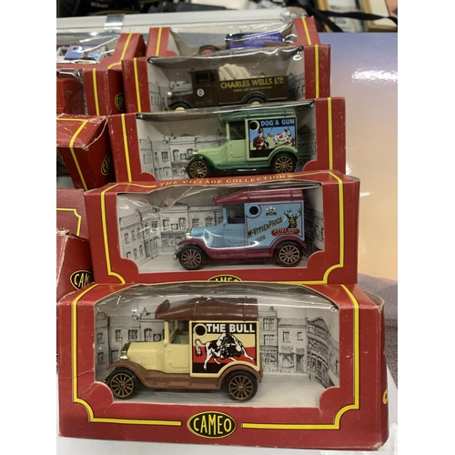 354 - NINE BOXED CAMEO FROM CORGI MODEL VANS