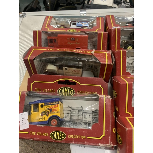 354 - NINE BOXED CAMEO FROM CORGI MODEL VANS