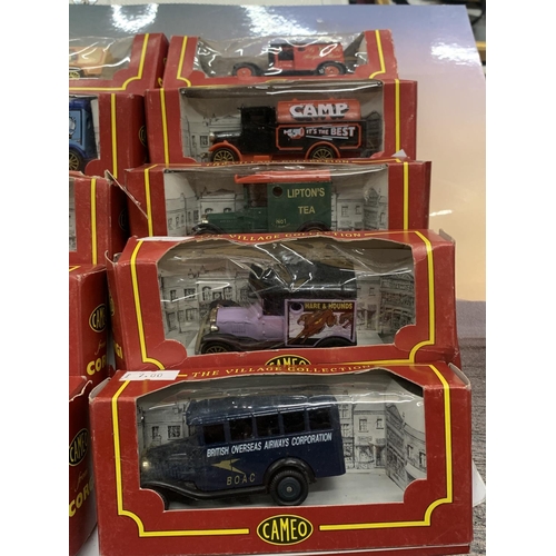 355 - TEN BOXED CAMEO FROM CORGI MODEL VANS