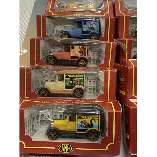 355 - TEN BOXED CAMEO FROM CORGI MODEL VANS