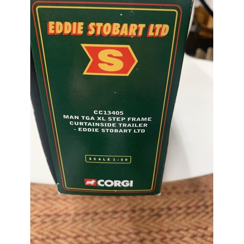 366 - TWO MINT AND BOXED EDDIE STOBART MODELS TO INCLUDE A CC12610 SCAMMELL CRUSADER 3 AXLE LOW LOADER AND... 