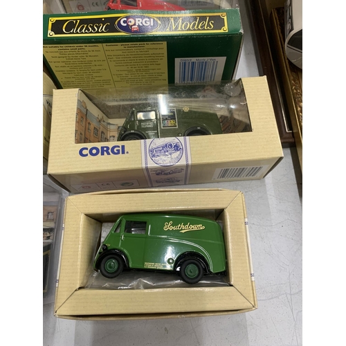 367 - EIGHT BOXED CORGI MODELS OF MORRIS J VANS