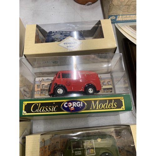 367 - EIGHT BOXED CORGI MODELS OF MORRIS J VANS