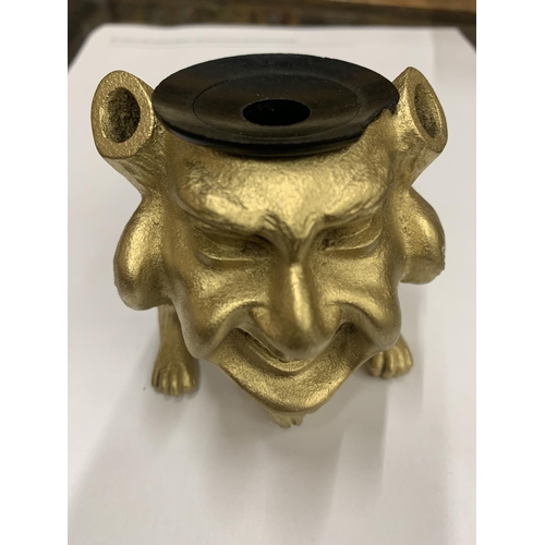 72 - A GILT GARGOLYLE INKPOT