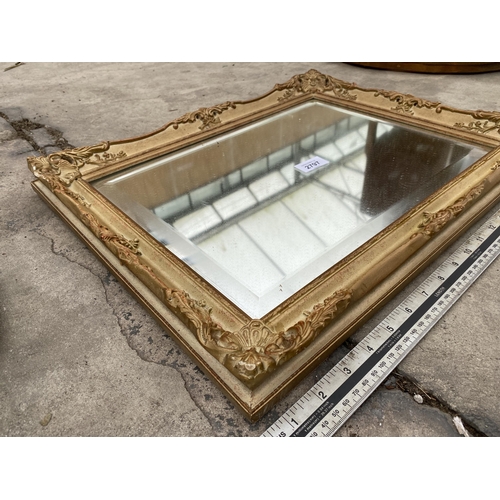 2797 - A MODERN GILT FRAMED BEVEL EDGED WALL MIRROR, 19 X 15