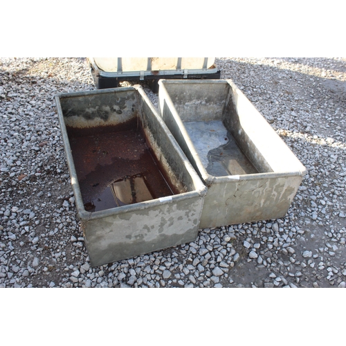 1005 - 2 GI WATER TROUGHS 3' LONG  NO VAT