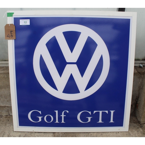 12 - VW GOLF GTI LED SIGN (WORKING)  NO VAT