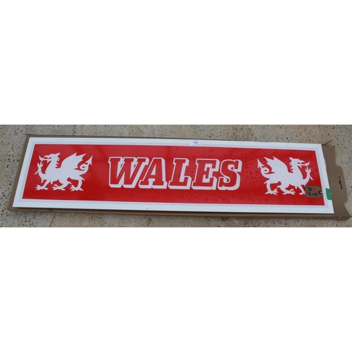 15 - WALES LED SIGN  (WORKING)  NO VAT