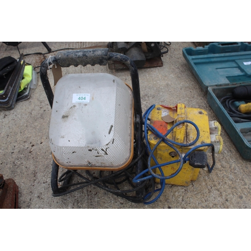 404 - 110V JUNCTION BOX, PLANER, FLUORESCENT LIGHT  NO VAT