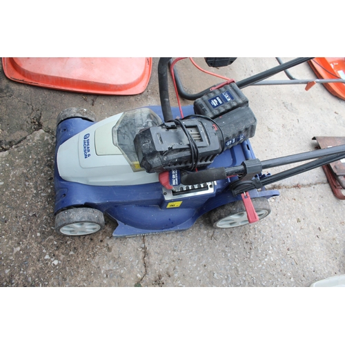 SPEAR JACKSON BATTERY LAWN MOWER TWO BATTERIES CHARGER NO VAT