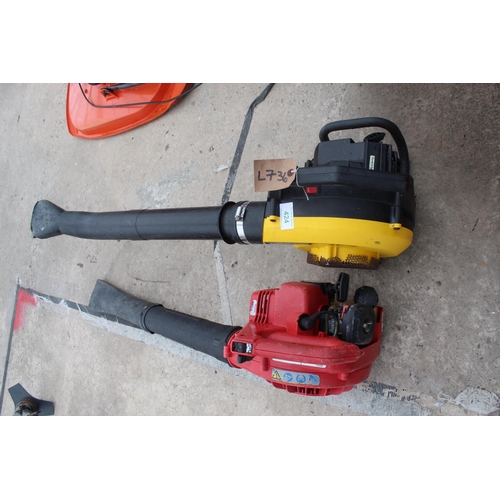 424 - 2 PETROL LEAF BLOWERS  + VAT