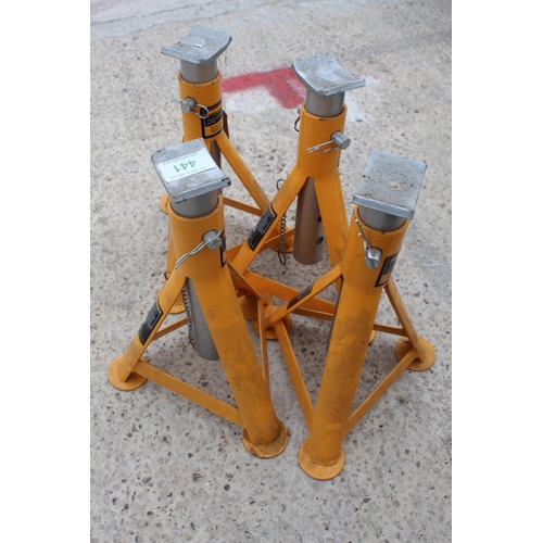 441 - 4 YELLOW AXLE STANDS  NO VAT