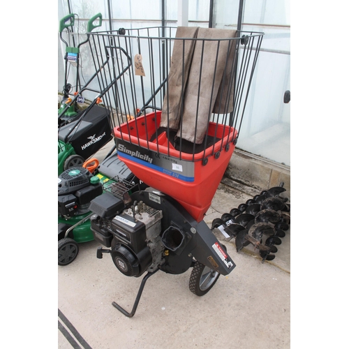 60 - SIMPLICITY SYSTEM 5/14 4.8KW/51KG HEAVY DUTY PETROL CHIPPER/SHREDDER  NO VAT