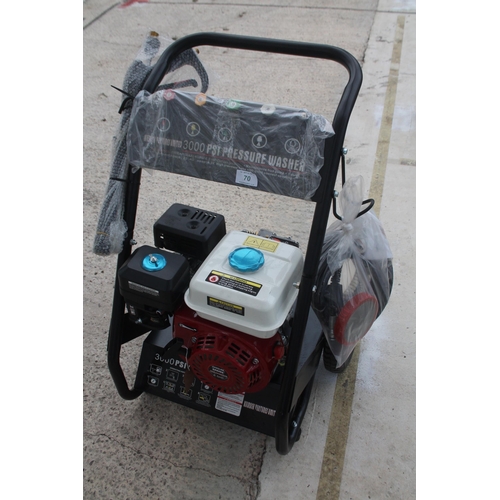 70 - NEW KILRUSH 3000 PSI PRESSURE WASHER (NO PETROL OR OIL IN)  NO VAT