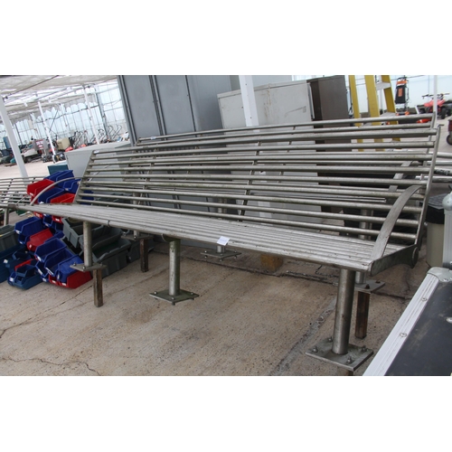 1000A - STAINLESS GARDEN BENCH  NO VAT