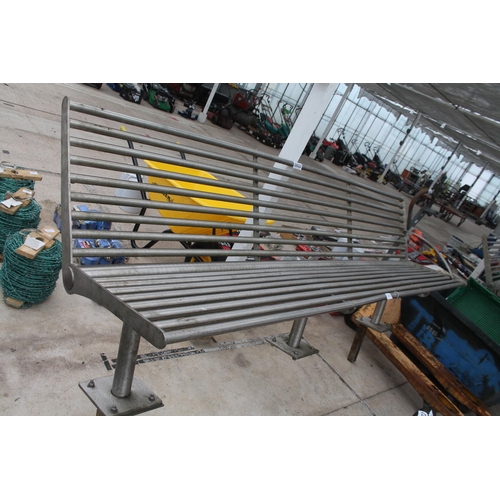 978 - STAINLESS GARDEN BENCH  NO VAT