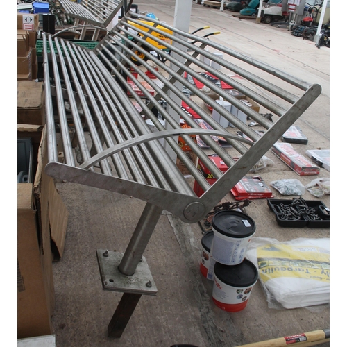 986 - STAINLESS GARDEN BENCH  NO VAT