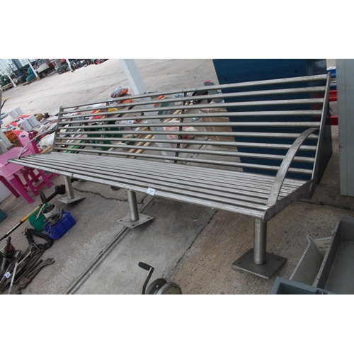 997 - STAINLESS GARDEN BENCH  NO VAT