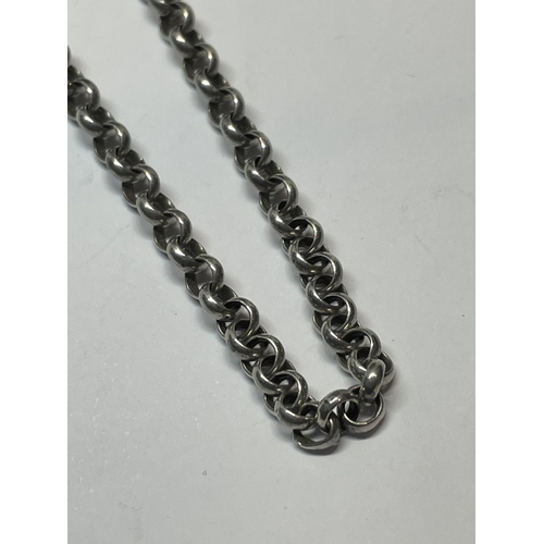 571 - A SILVER BELCHER CHAIN NECKLACE LENGTH 24 INCHES