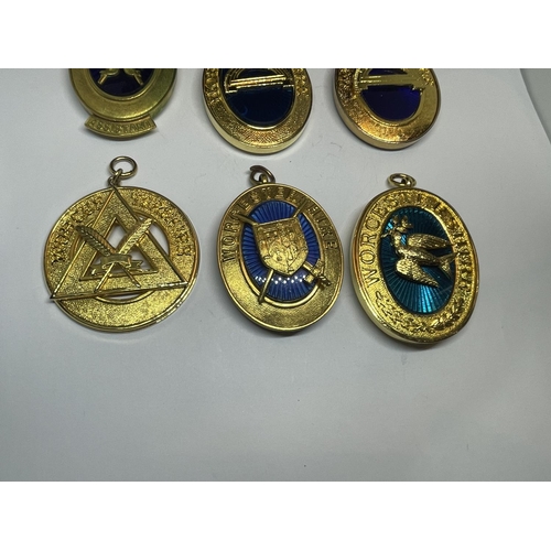 575 - EIGHT VARIOUS MASONIC MEDALS