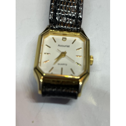 580 - TWO ACCURIST WRIST WATCHES SEEN WORKING BUT NO WARRANTY