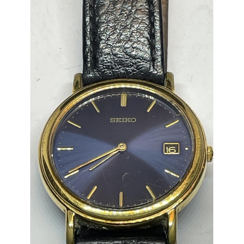 582 - A SEIKO CALENDAR WRIST WATCH SEEN WORKING BUT NO WARRANTY