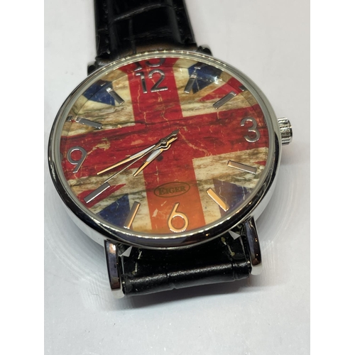 583 - TWO WRIST WATCHES ONE WITH UNION JACK FLAG SEEN WORKING BUT NO WARRANTY