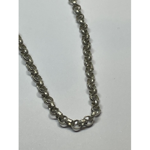 590 - A SILVER BELCHER CHAIN NECKLACE LENGTH 24