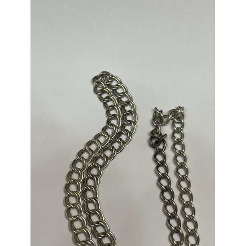 593 - TWO SILVER BRACELETS WITH PADLOCK CLASPS