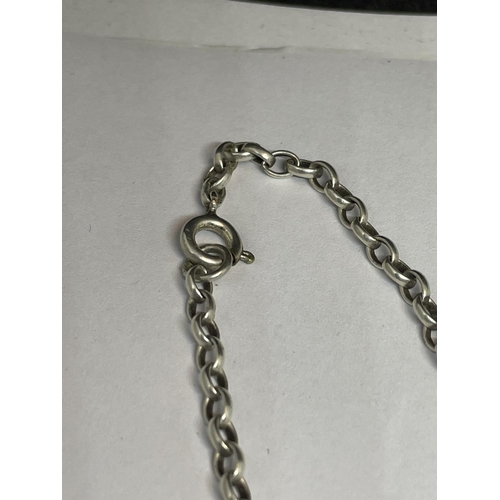 600 - A SILVER BELCHER CHAIN LENGTH 30