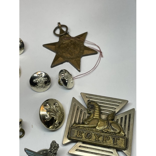 603 - VARIOUS BADGES, MEDALS AND BUTTONS ETC