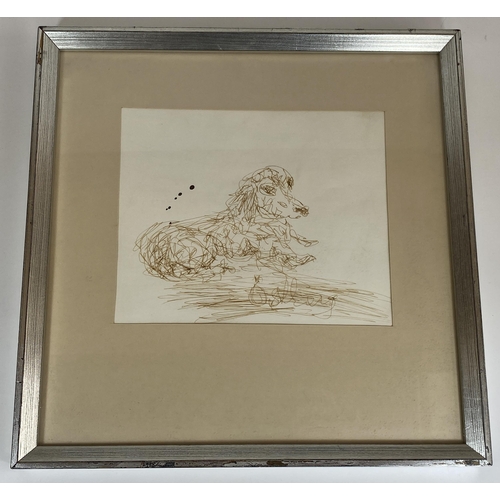 105 - TWO VINTAGE MID CENTURY SIGNED ABSTRACT PENCIL DRAWINGS TO INCLUDE A DUO EXAMPLE SIGNED UMO '68, 34 ... 