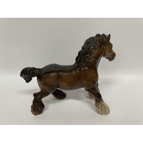 706 - A BESWICK BROWN GLOSS SHIRE MARE HORSE MODEL