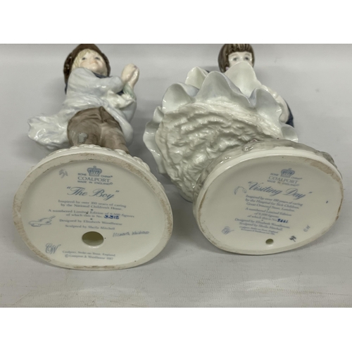 715 - TWO LIMITED EDITION COALPORT FIGURES - 'THE BOY' AND 'VISITING DAY'