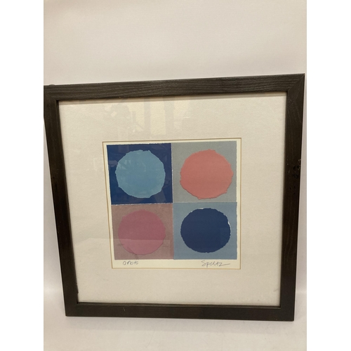 20 - A PAIR OF ROY SPELTZ, AMERICAN ARTIST, PENCIL SIGNED ABSTRACT PRINTS