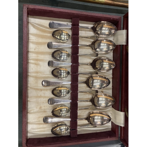 227 - A CASED CANTEEN OF SILVER PLATED CUTLERY