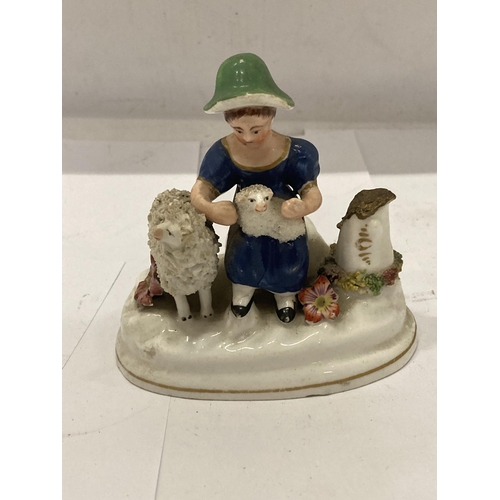 232 - A PAIR OF VINTAGE STAFFORDSHIRE FIGURE WITH SHEEP