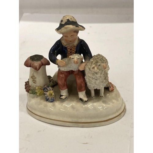 232 - A PAIR OF VINTAGE STAFFORDSHIRE FIGURE WITH SHEEP