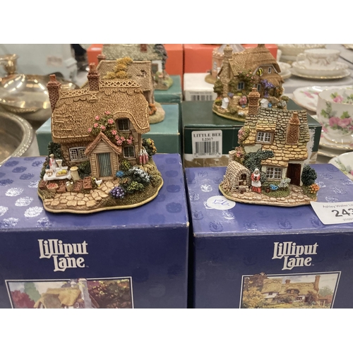 243 - A GROUP OF EIGHT BOXED LILLIPUT LANE COTTAGE MODELS