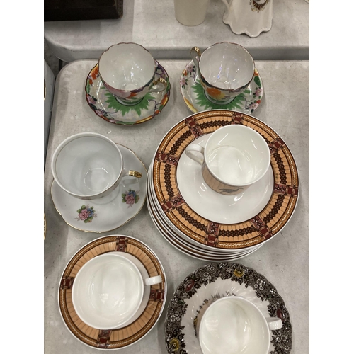 248 - A MIXED GROUP OF CERAMIC TEA WARES - PART NORITAKE GILT TEA SET, BAVARIA, GERMAN BONE CHINA EXAMPLES... 