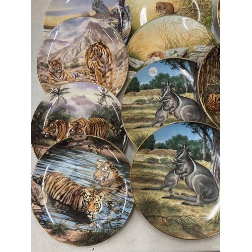 254 - A COLLECTION OF CABINET PLATES, WILDLIFE, TIGERS ETC